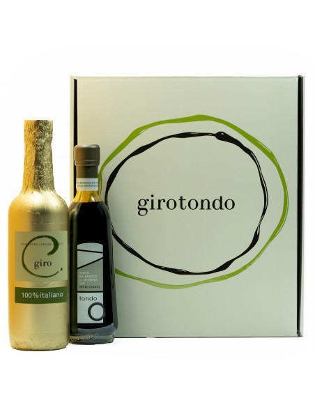 Aceto Balsamico di Modena IGP invecchiato TONDO 250ml + Olio EVO 100% italiano GIRO 500ml