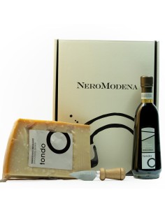 Aceto Balsamico di Modena IGP invecchiato TONDO  250ml + Parmigiano Reggiano 24 mesi + Coltellino Parmigiano